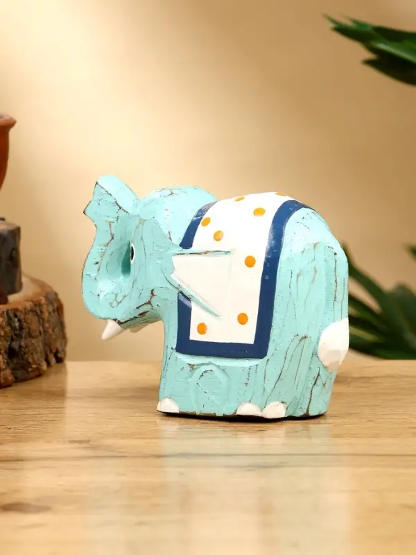 Сувенир &laquo;Слонёнок&raquo;, 12&times;5&times;9 см, дерево, бирюзовый