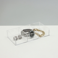 Подставка для презентации, 3 ячейки, 20,3&times;10,2&times;3,8 см, оргстекло 2 мм, В ЗАЩИТНОЙ ПЛЁНКЕ