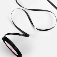 Лента атласная, 6 мм &times; 23 &plusmn; 1 м, цвет чёрный №39