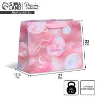 Пакет подарочный ламинированный горизонтальный, упаковка, &laquo;Космос: Бесконечного счастья&raquo;, ML 27 х 23 х 11,5 см