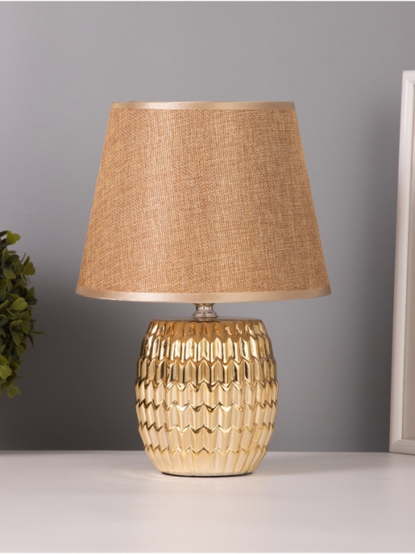Лампа настольная "Рябь" 40Вт Е14 золото 19х19х27см