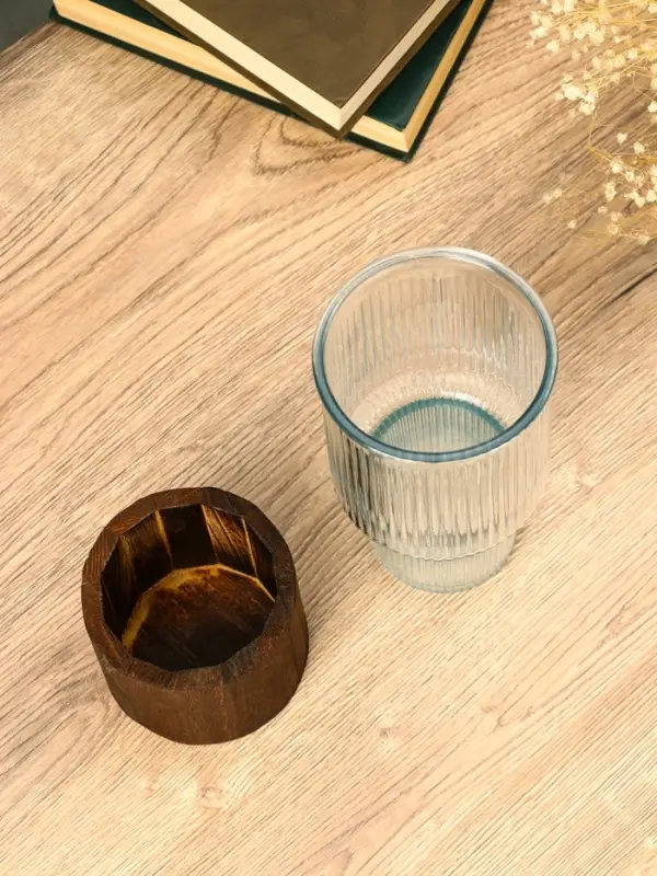 Ваза стекло настольная "Лесли" линии, 20х10 см, прозрачный