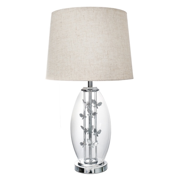 Настольная лампа с абажуром RISALUX &laquo;Морган&raquo;, Е27, 40 Вт, хром, 35&times;35&times;62.5 см