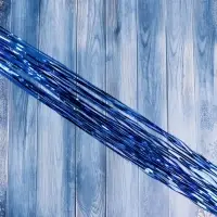 Дождик новогодний синий, b-7,5 см, L-150 см