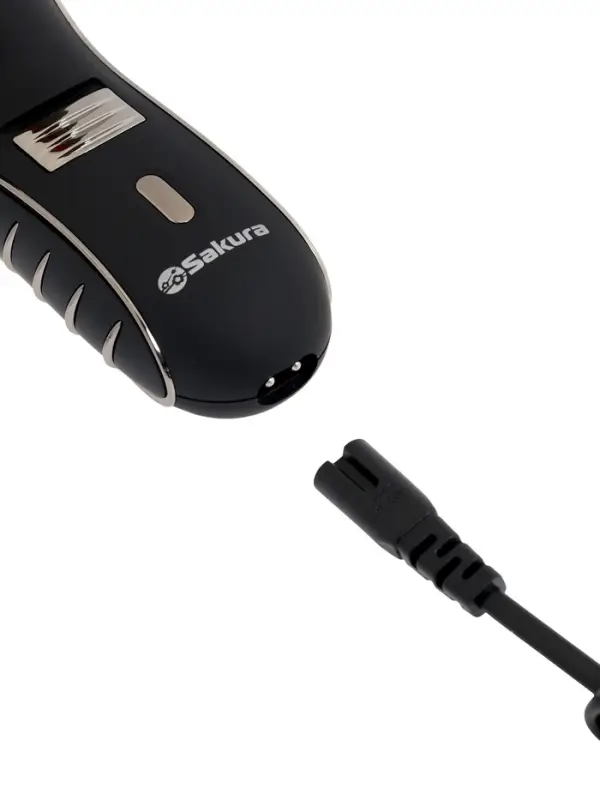 Электробритва Sakura SA-5414BK, АКБ, сеточная, 3 плавающие головки, триммер, чёрная