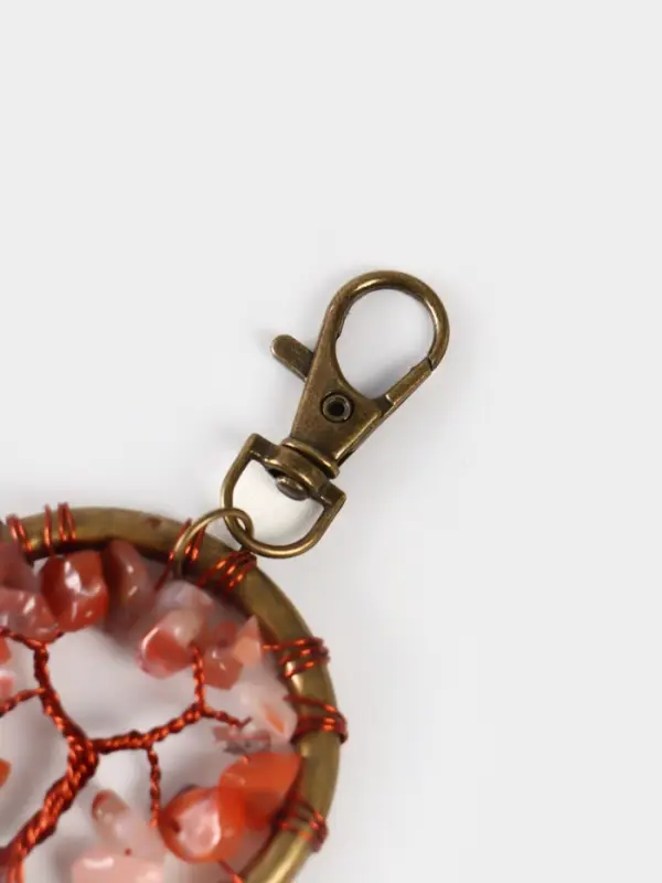 Брелок ловец снов "Великое древо" 19 см, цв. розовый