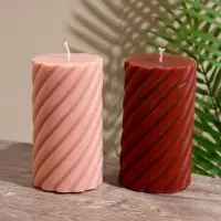 Свеча "Столб" 7,5х7,5х15 см, соевый воск, микс