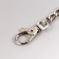 Цепочка д/ключей с карабином на кольце, серебристая 0,7х34,5 см