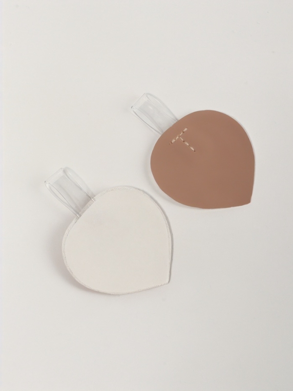 Пяткоудерживатель с петелькой иск кожа силикон 5,8*4,4*0,1см беж ОТ