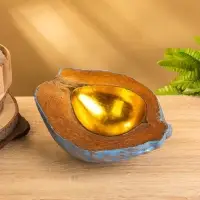 Чаша из кокоса, 22,5х25х10 см, сине-золотой