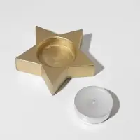 Подсвечник "Звезда", 2х7,5 см, золото