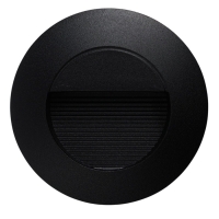 Встраиваемый светильник для лестницы, IP65, 3 Вт, 4000К, 50х50, круг, черный