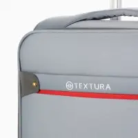 Чемодан 20",Текст,36*25*58,отд на молнии,1 нар/карм, увелич,код замок,4 колеса, т.серый