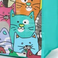 Сумка хоз Котики, 45*20*37, отдел без молнии, зеленый