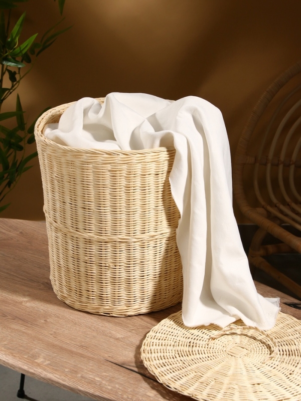 Корзина для белья с крышкой, 35х35х40 см, ротанг