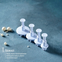 Набор плунжеров кондитерских Доляна &laquo;Цветы. Гербера&raquo;, 4 шт, d=2/2,7/3,8/4,1 см