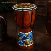 Сувенирный музыкальный инструмент "Барабан Джембе Цветочный узор" 11x11x20 см МИКС