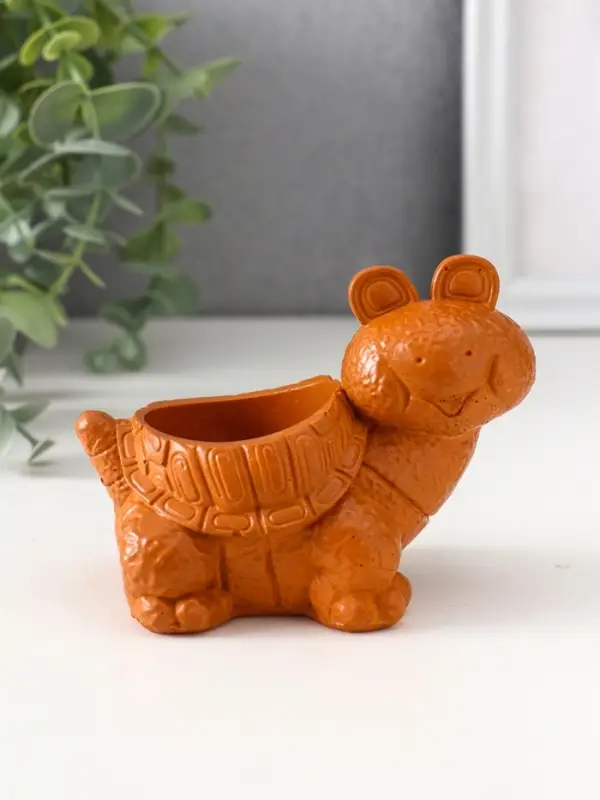 Фигура с подставкой для мелочей &laquo;Черепаха&raquo;, 7.5&times;10&times;6 см, красная глина