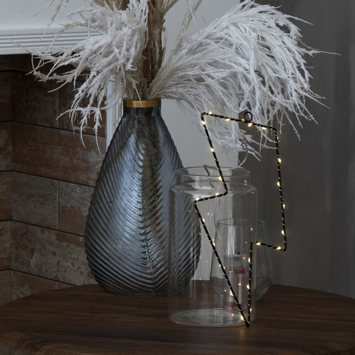 Светодиодная фигура &laquo;Молния&raquo; 16 &times; 29 см, металл, батарейки ААх2 (не в комплекте), свечение тёплое белое