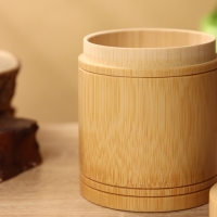 Банка для чая 11 см, бамбук  +/-  2 см.