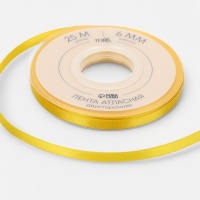 Лента атласная двухсторонняя № 0645 6мм*25&plusmn;1м жёлтый TR