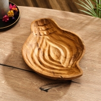 Тарелка "Древесная кора" дерево Джати, 28х21х5 см, цв. коричневый