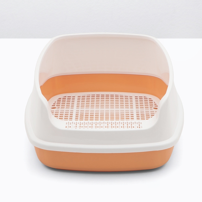 Туалет &laquo;Айша&raquo; S с высоким бортом и сеткой,  45 х 35 х 18,5 см, оранжевый