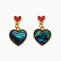 Серьги &laquo;Галиотис&raquo; сердце, цвет зелёный в золоте