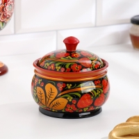 Сахарница &laquo;Ягодка&raquo;, большая, 13&times;15 см, хохлома