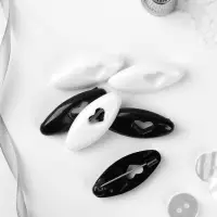 Булавки безопасные &laquo;Сердце&raquo;, 40 мм, 6 шт., цвет чёрный/белый