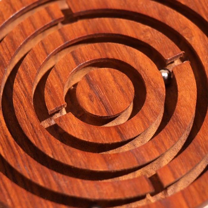 Головоломка-лабиринт "Круг" 10х10 см, дерево шишам