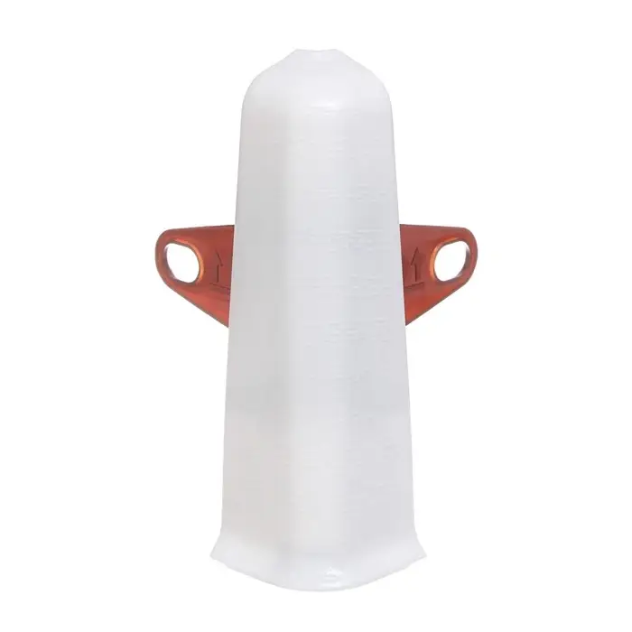 Угол наружный (внешний) с крепежом для плинтуса &laquo;Деконика&raquo;, 85 мм, 001 белый