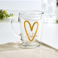 Кружка стеклянная &laquo;Капучино. Люблю&raquo;, 300 мл