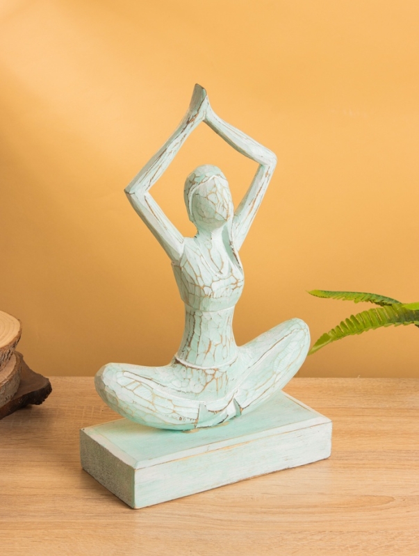 Сувенир "Медитация" дерево 22х10х35 см, цв. мятный