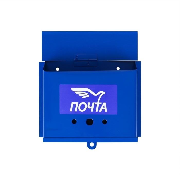 Ящик почтовый без замка (с петлёй), горизонтальный &laquo;Письмо&raquo;, синий