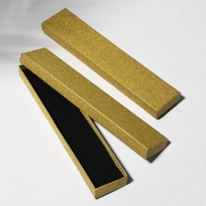 Коробочка подарочная под браслет/цепочку/часы &laquo;Блеск&raquo;, 21&times;4 (размер полезной части 20,1&times;3,3 см), цвет золото