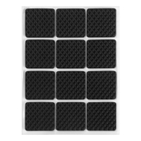 Набор накладок мебельных, полимерныхх, 28 шт., 2,5х2,5; d=2,5; 3,8х3,8, цвет черный