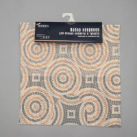 Набор ковриков для ванны и туалета Вилина &laquo;Круги&raquo;, 2 шт: 50&times;52, 50&times;85 см