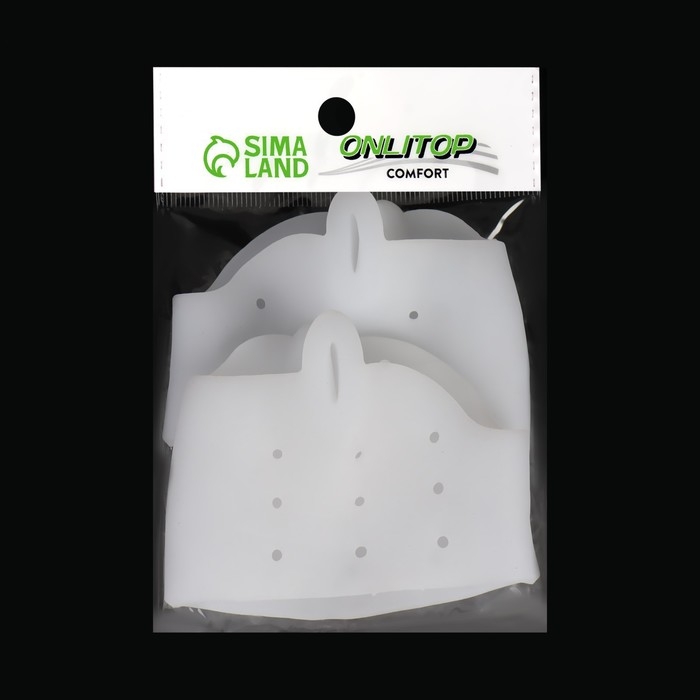 Корректоры - разделители для пальцев ног, на манжете, дышащие, 1 разделитель, силиконовые, 8 &times; 6,5 см, пара, цвет белый