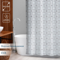 Штора для ванны Доляна &laquo;Квадро&raquo;, 180&times;180 см, EVA