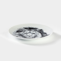 Тарелка фарфоровая &laquo;Лев&raquo;, d=17,5 см, белая