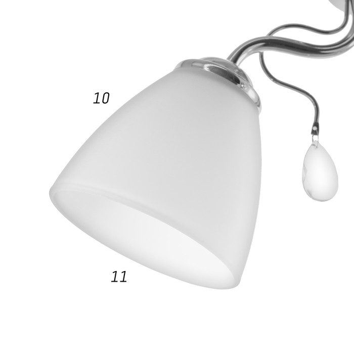 Люстра 2012/3 E27 60Вт серебро 47х47х27 см