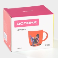 Кружка фарфоровая Доляна &laquo;Собачка&raquo;, 350 мл