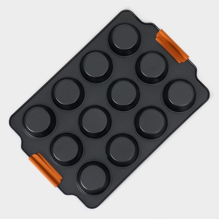 Форма для выпечки Magistro &laquo;French Bakery. Круг&raquo;, 39&times;26,3&times;3.4 см, 12 ячеек, антипригарное покрытие