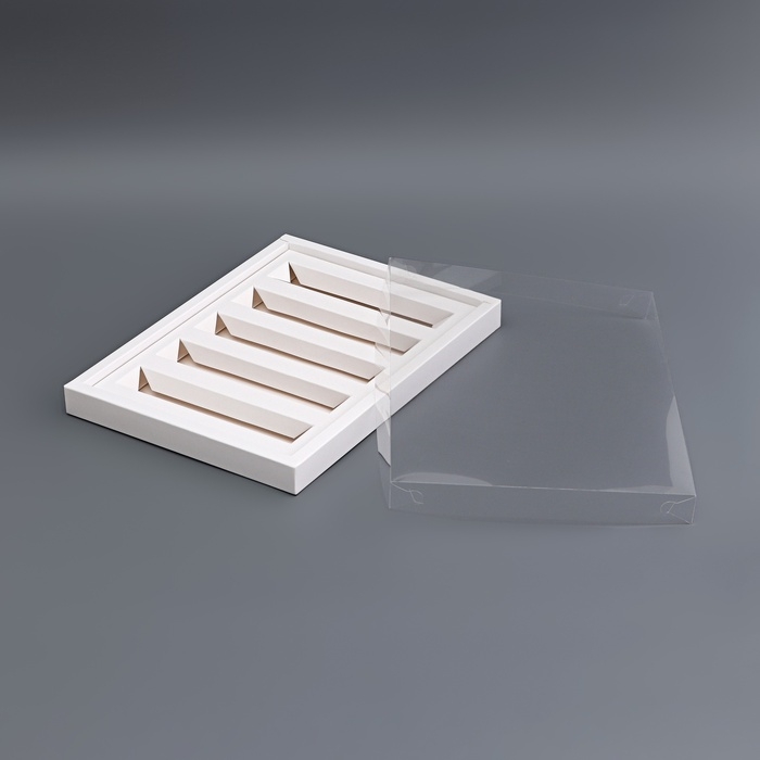 Коробка для 5 мини-батончиков, белая, 27,5 х 20 х 2,3 см. Кондитерская упаковка