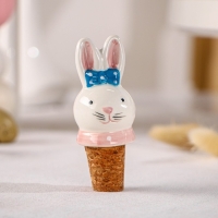 Пробка для бутылки Доляна &laquo;Зайка с бантиком&raquo;, 3,5&times;9 см