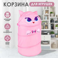 Корзина для хранения игрушек &laquo;Котенок&raquo; с ручками и крышкой, 55 х 33 х 33 см