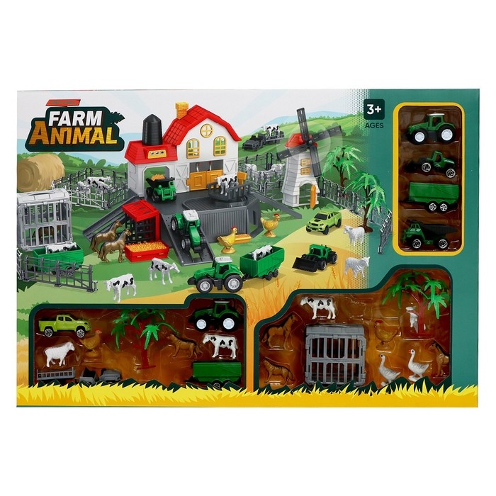 Парковка &laquo;Ферма&raquo;, амбар, вольеры, транспорт, животные