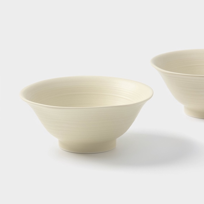 Салатники Magistro Jarwah Lugerne, 630 мл, 18&times;7,5 см, набор 2 шт, фарфор, молочные