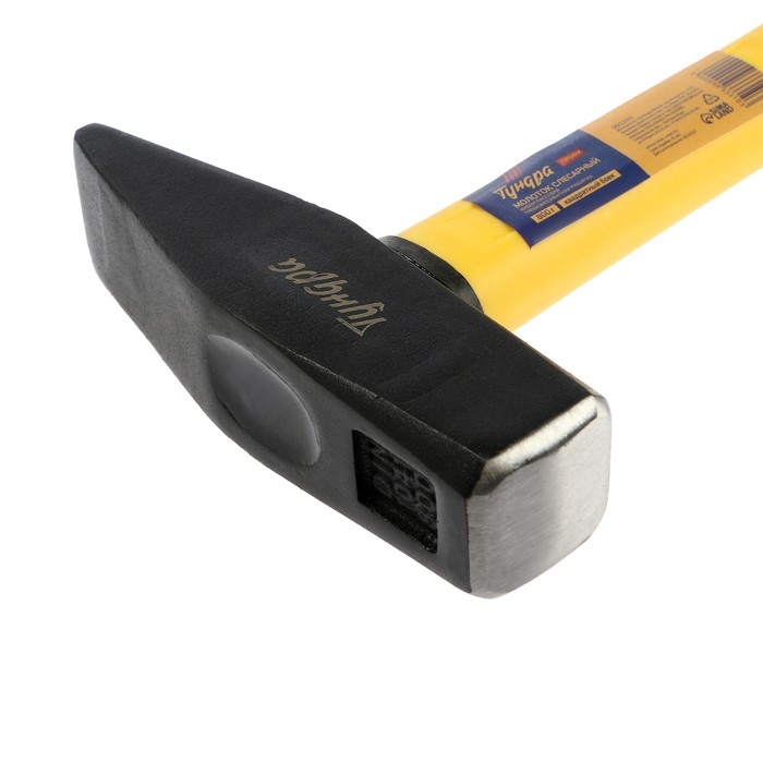 Молоток слесарный ТУНДРА ПРОФИ, квадратный боек, фиберглассовая 3К рукоятка, 800 г